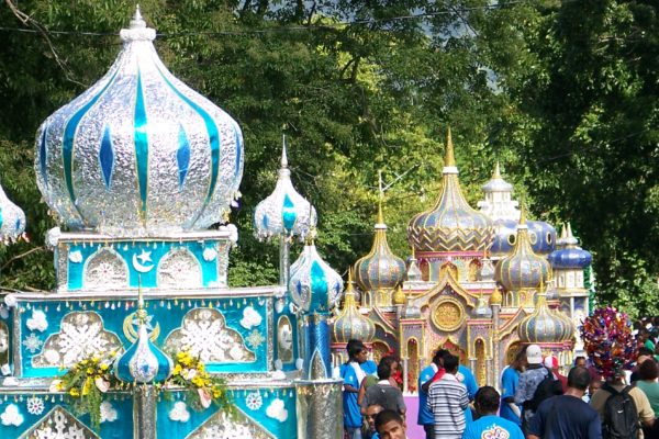 Procession of taziyas [symboic tombs] in St. James, Trinidad. 2005.